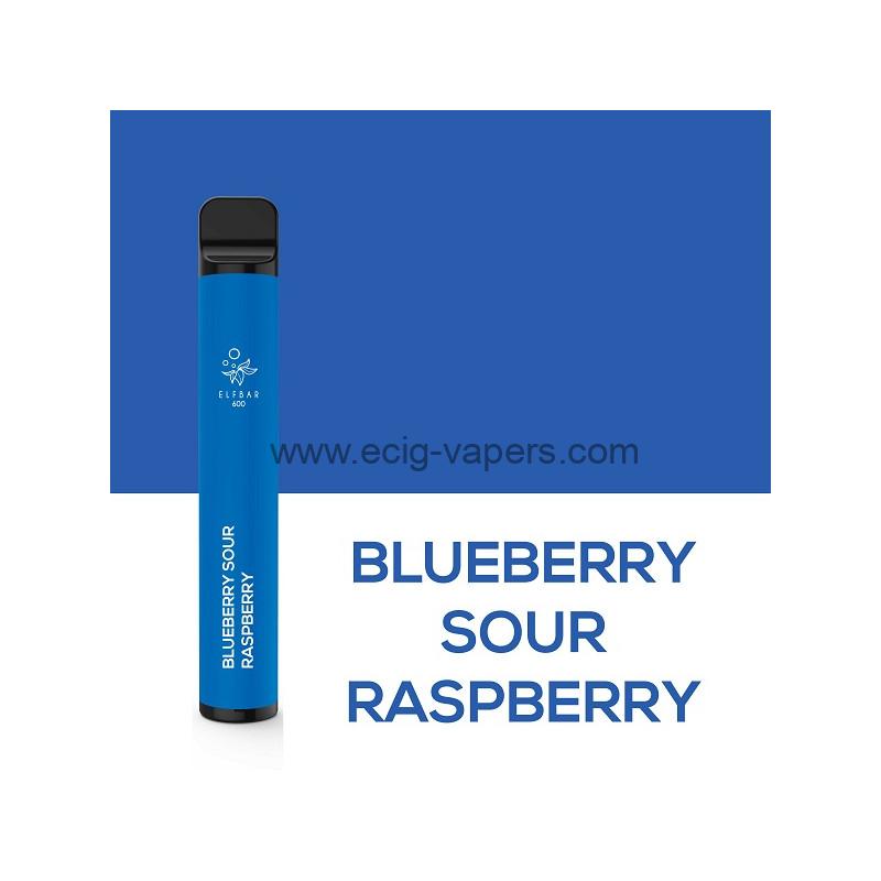 ELF BAR 0mg BlueBerry Sour Raspberry / Myrtille Framboise Acidulee