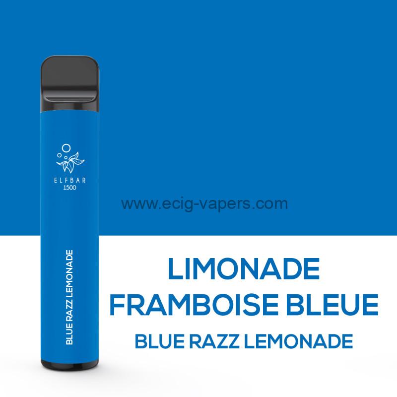 Elf Bar 1500 puff/0mg Blue Razz Lemonade/ Limonade Framboise Bleue